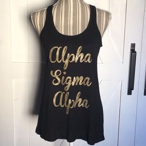 Alpha sigma alpha ΑΣΑ bella canvas tank black and gold